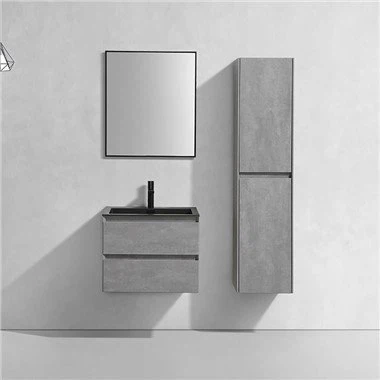 Baðherbergi með svörtum vaski